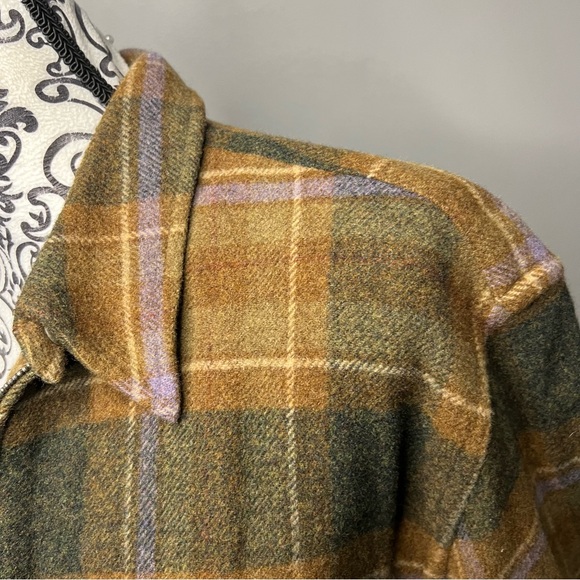VINTAGE Ralph Lauren Lambs Wool Plaid Zip Up Jacket Size 3x Shacket Shirt Jacket - Picture 3 of 12